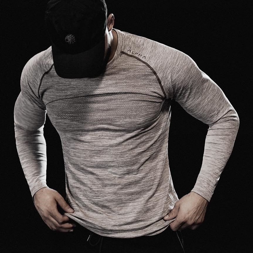 Men's Long Sleeve Mesh Fitness T-Shirts