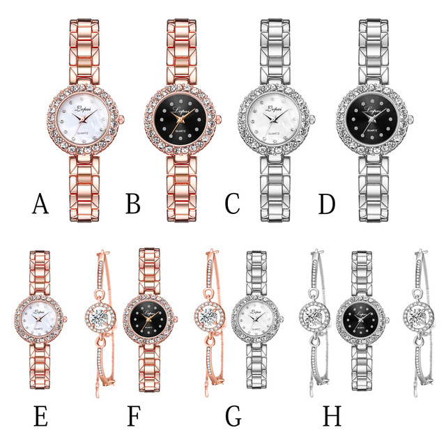 Women's Quartz Bangle Bracelet Watch Set