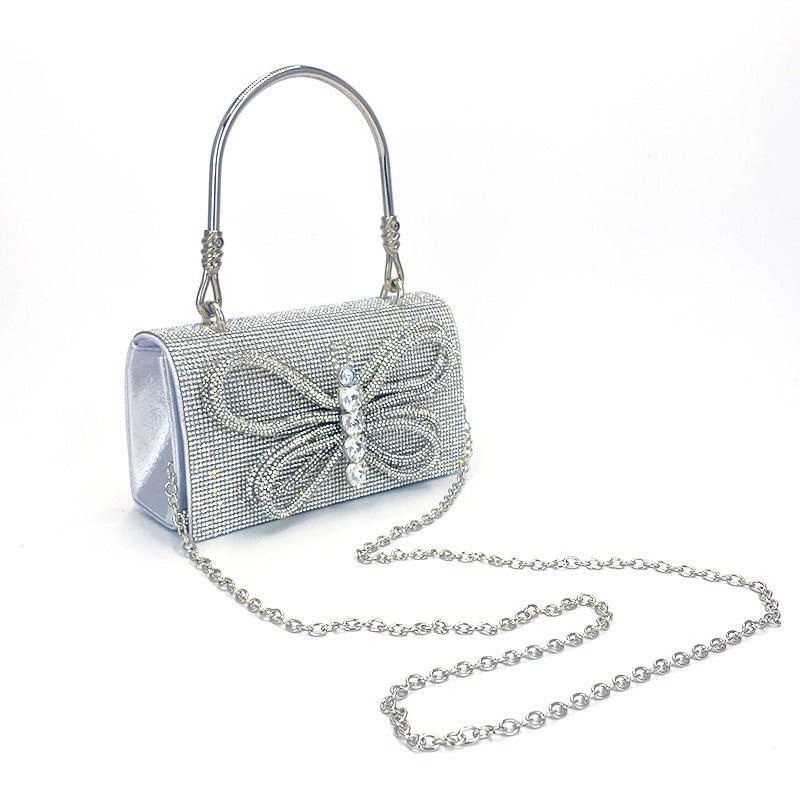 Shiny Butterfly Diamond Dinner Bag