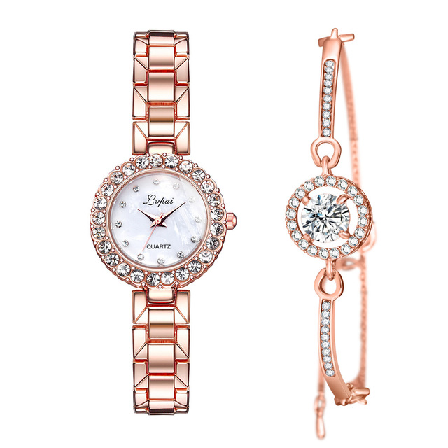 Women's Quartz Bangle Bracelet Watch Set