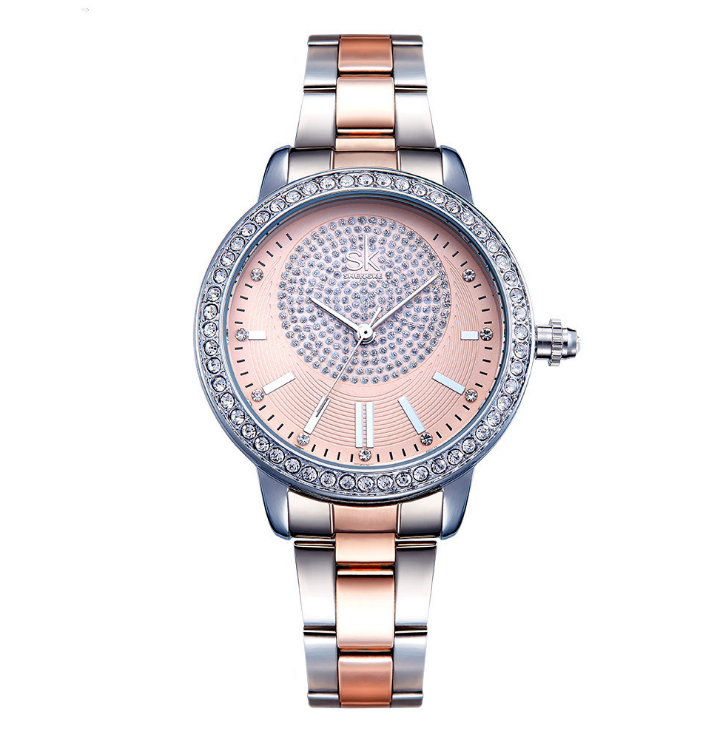 Shengke Women's Crystal Quartz Bracelet Watch