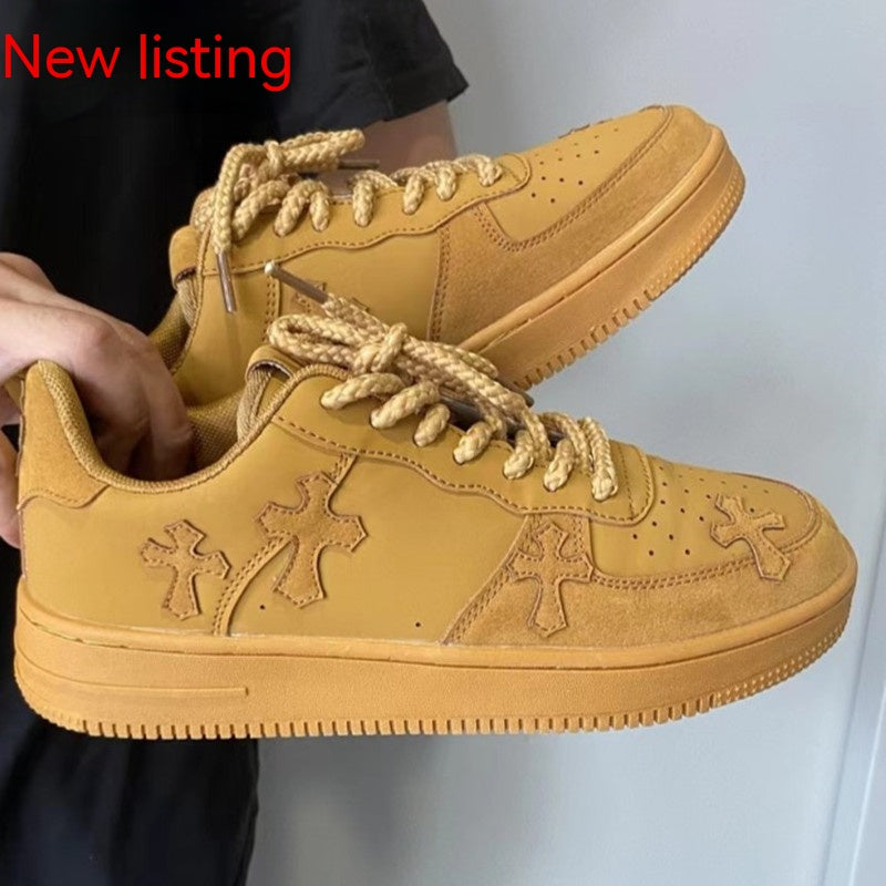 Retro Wheat Platform Sneakers for Women