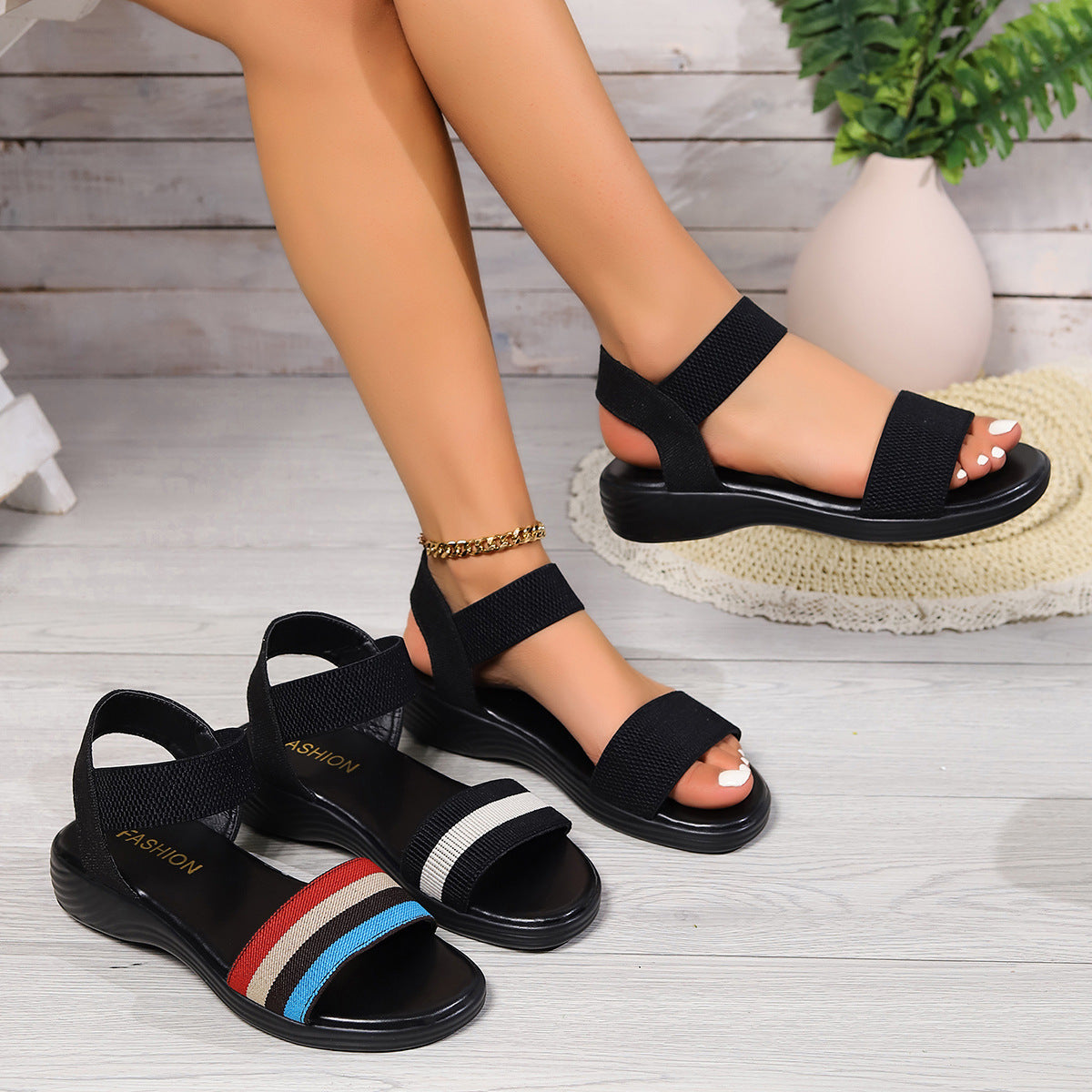 Summer Fish Mouth Flat Sandals for Women