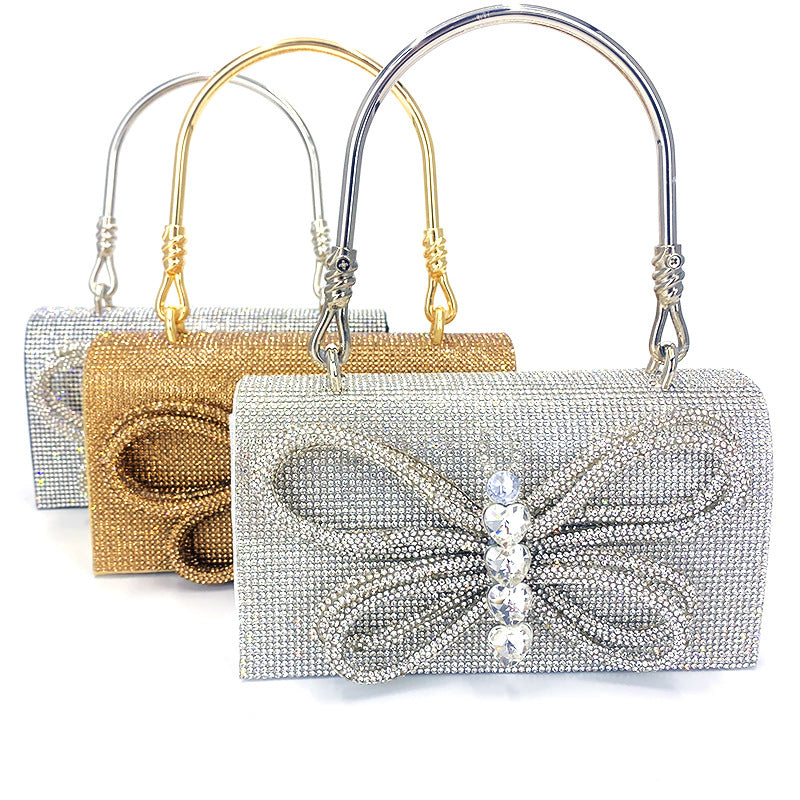 Shiny Butterfly Diamond Dinner Bag