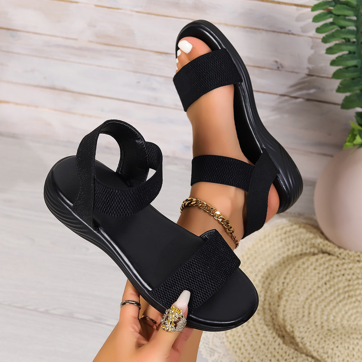 Summer Fish Mouth Flat Sandals for Women