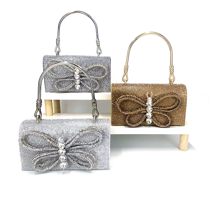 Shiny Butterfly Diamond Dinner Bag