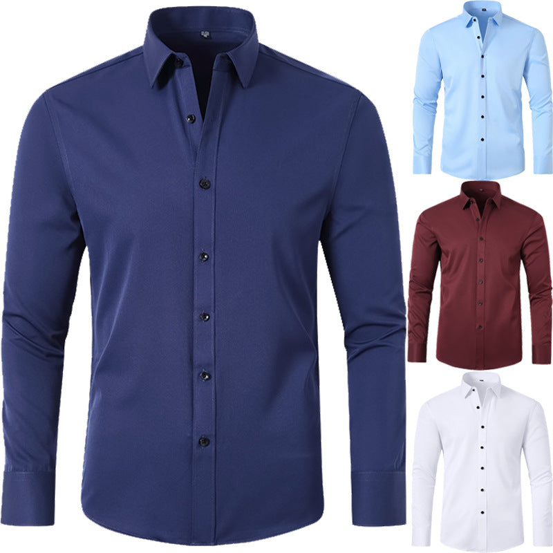 Men's Non-Iron Business Shirt with Full Elasticity