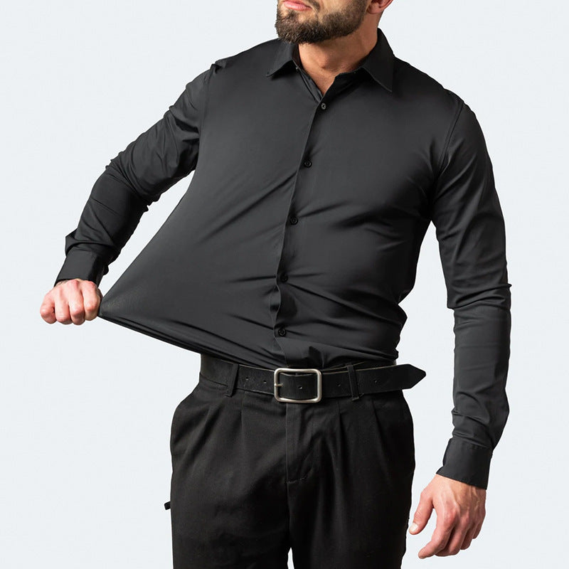 Men's Non-Iron Business Shirt with Full Elasticity