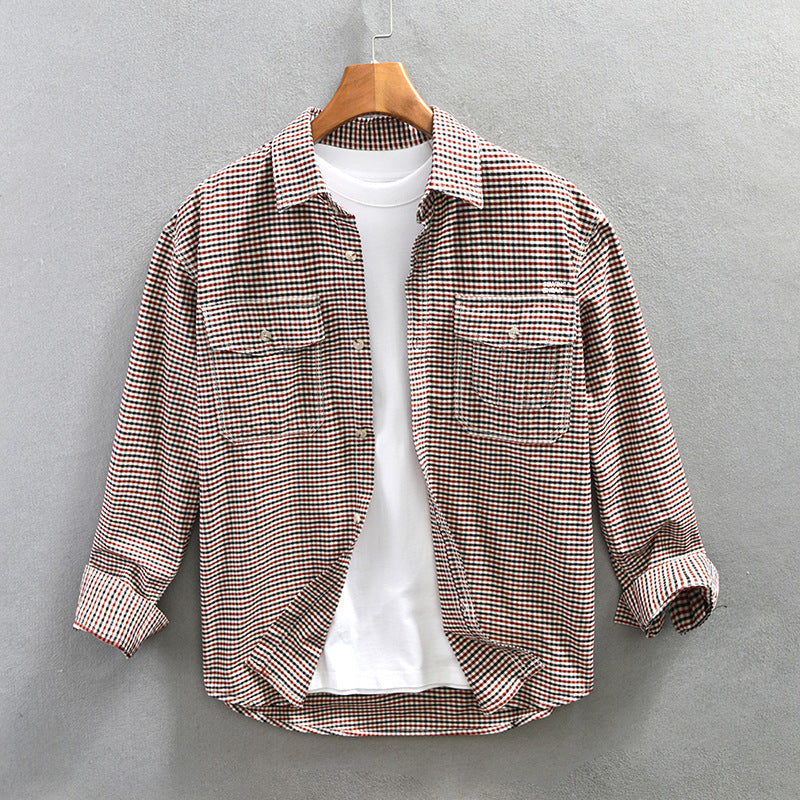 Spring Summer New Casual Plaid Shirt For Men